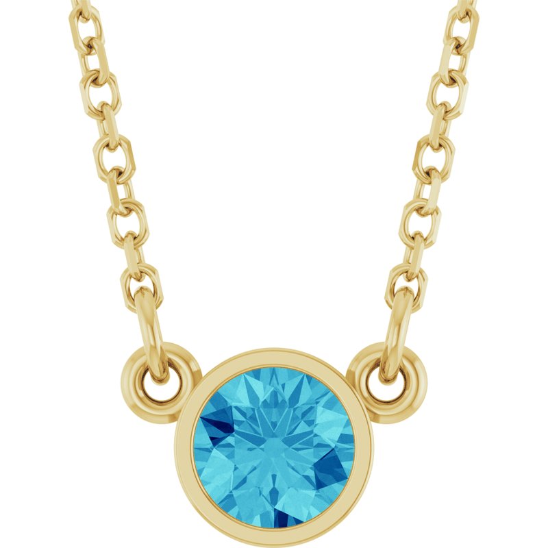 Bezel-Set Solitaire Birthstone Necklace