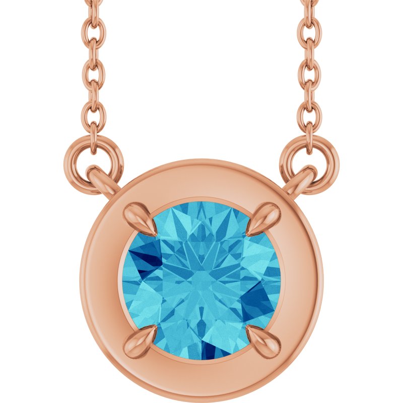 Claw-Prong Solitaire Bezel-Style Necklace or Center