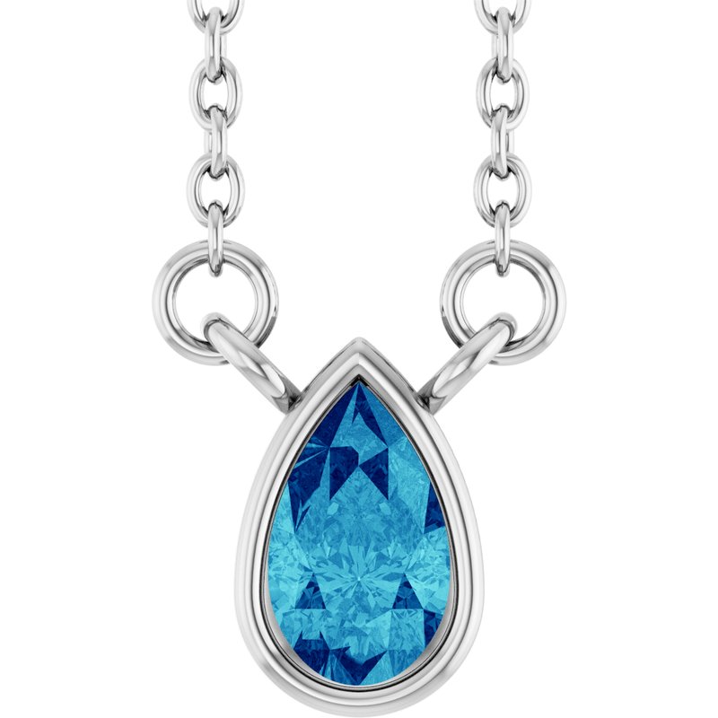 Bezel-Set Solitaire Necklace — 18″ No. 2