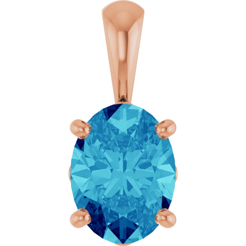Oval 4-Prong Solitaire Necklace or Pendant