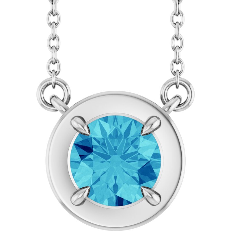 Claw-Prong Solitaire Bezel-Style Necklace or Center