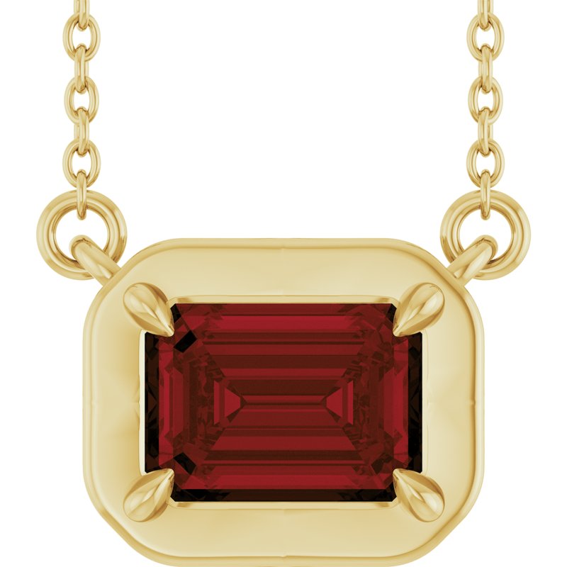 Claw-Prong Solitaire Bezel-Style Necklace or Center