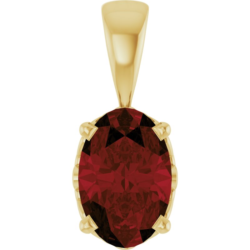 Oval 4-Prong Solitaire Necklace or Pendant