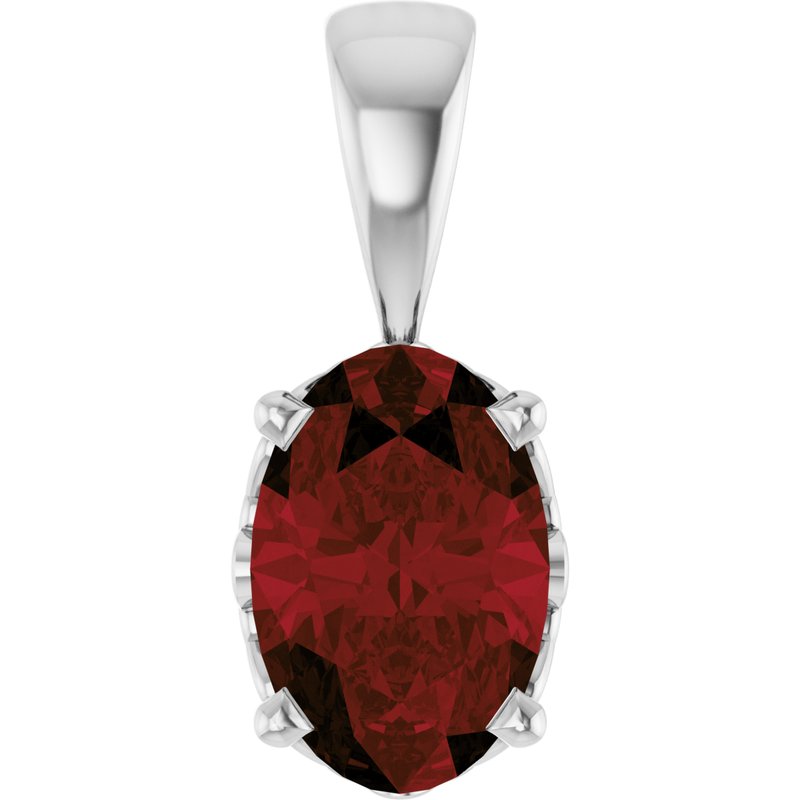 Oval 4-Prong Solitaire Necklace or Pendant