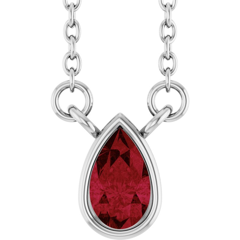 Bezel-Set Solitaire Necklace — 18″ No. 2