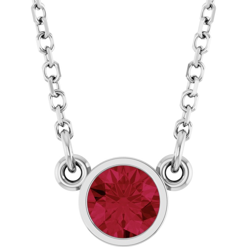Bezel-Set Solitaire Birthstone Necklace