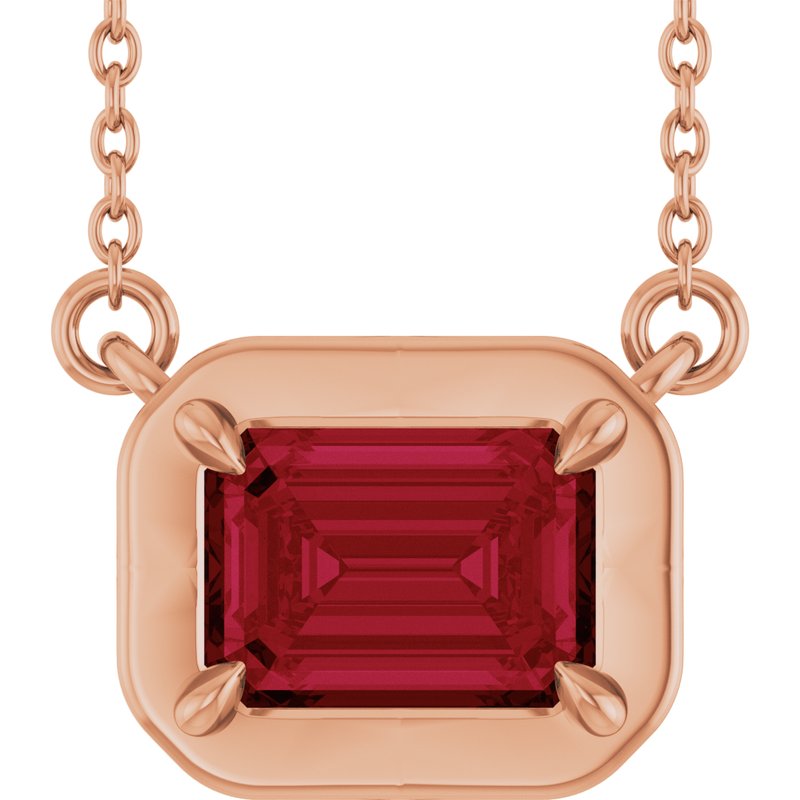 Claw-Prong Solitaire Bezel-Style Necklace or Center