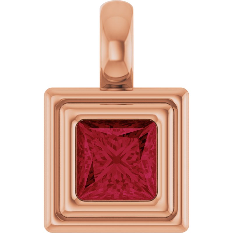 Bezel-Set Solitaire Charm/Pendant No. 2