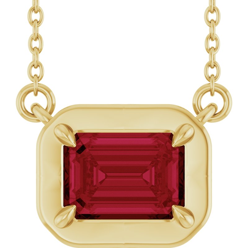 Claw-Prong Solitaire Bezel-Style Necklace or Center