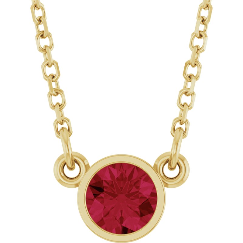 Bezel-Set Solitaire Birthstone Necklace