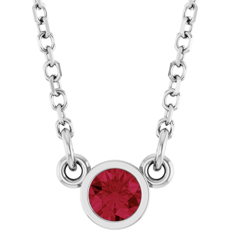 Bezel-Set Solitaire Birthstone Necklace