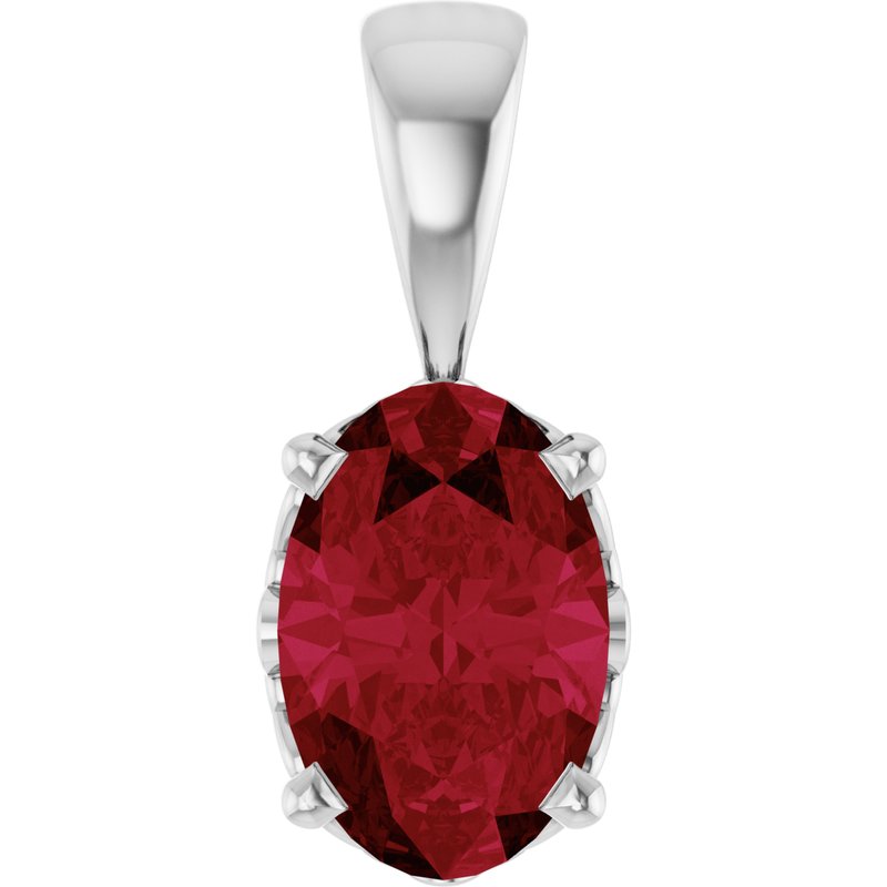 Oval 4-Prong Solitaire Necklace or Pendant