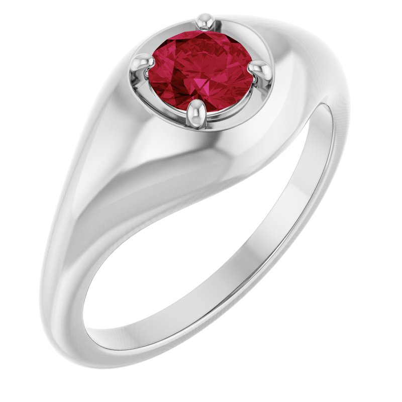 Solitaire Dome Ring