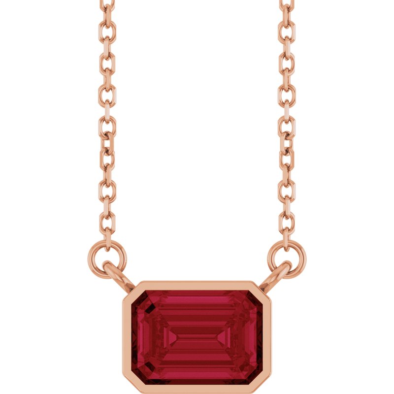 Bezel-Set Solitaire Necklace — 18″