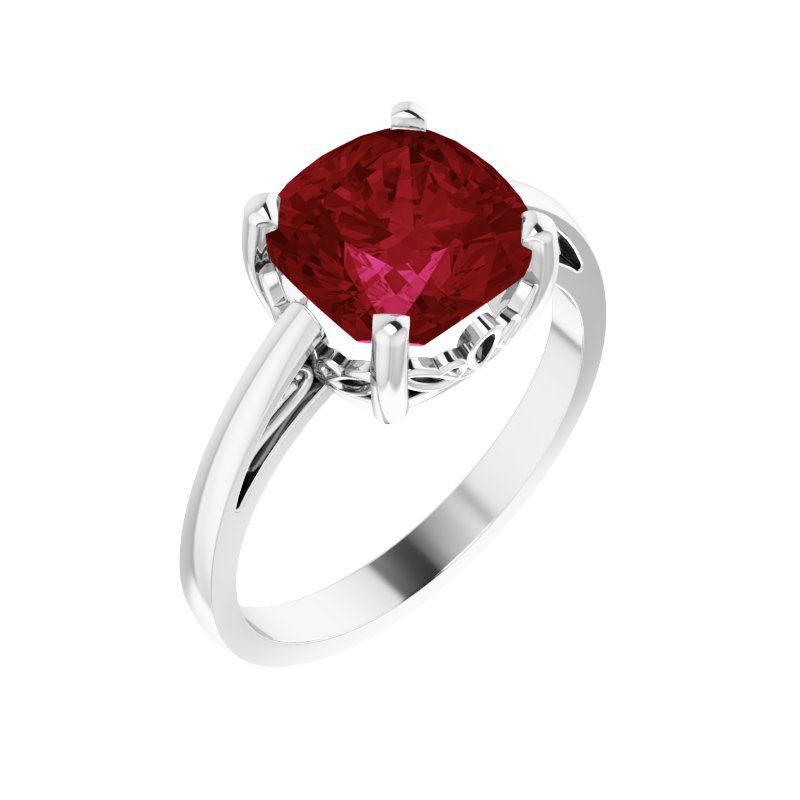 Solitaire Scroll Setting Ring — Lab-Grown