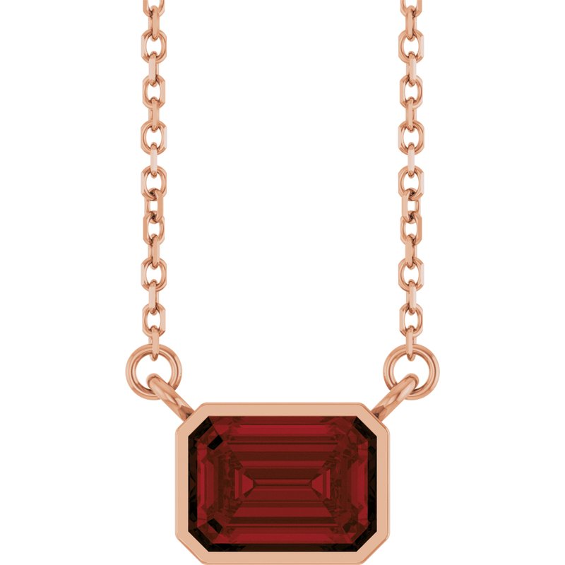 Bezel-Set Solitaire Necklace — 18″
