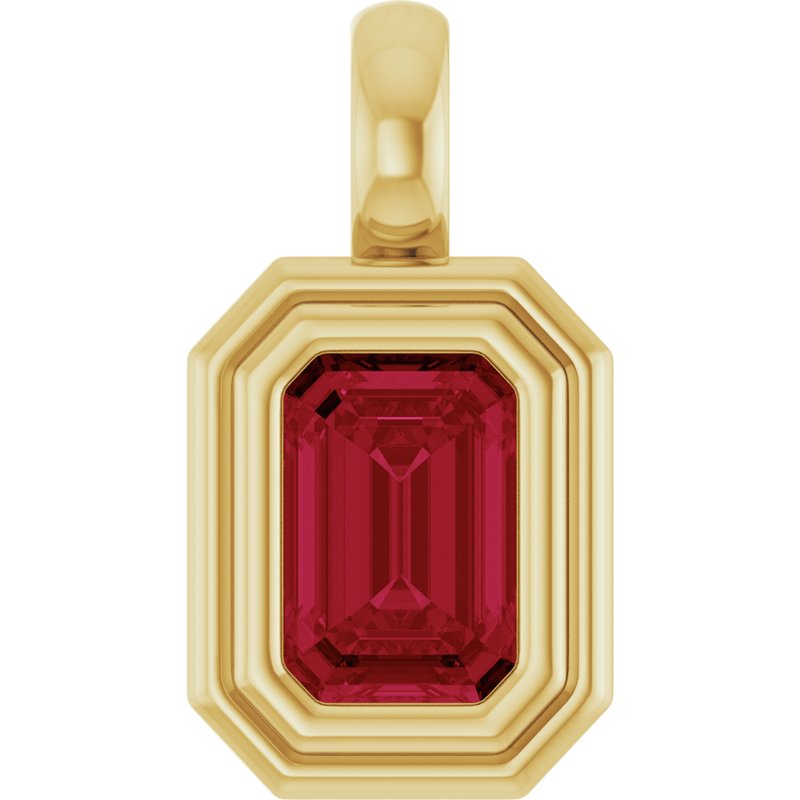 Bezel-Set Solitaire Charm/Pendant No. 2