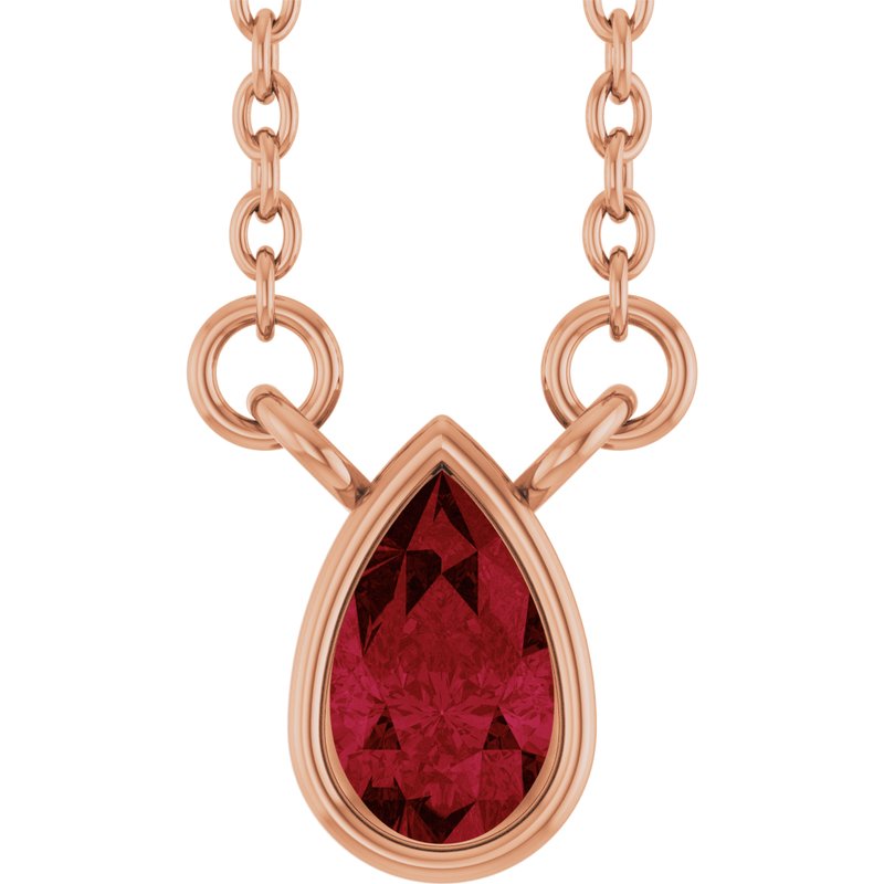 Bezel-Set Solitaire Necklace — 18″ No. 2