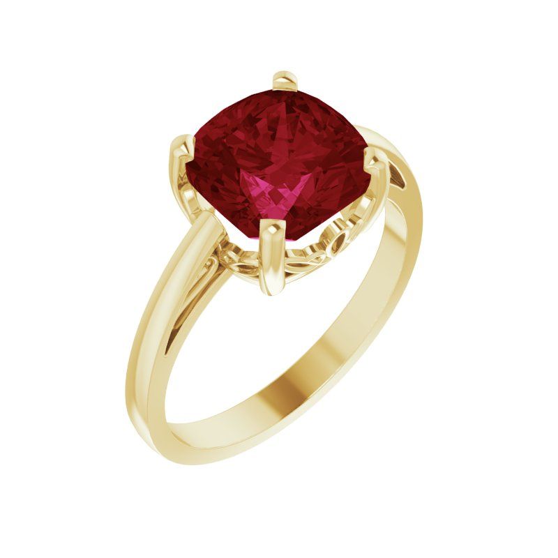 Solitaire Scroll Setting Ring — Lab-Grown