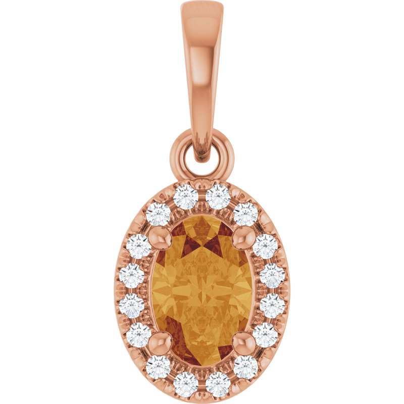 French-Set Halo-Style Pendant