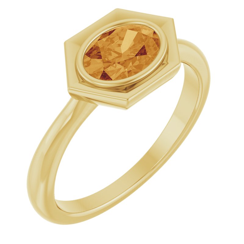 Bezel-Set Geometric Solitaire Ring
