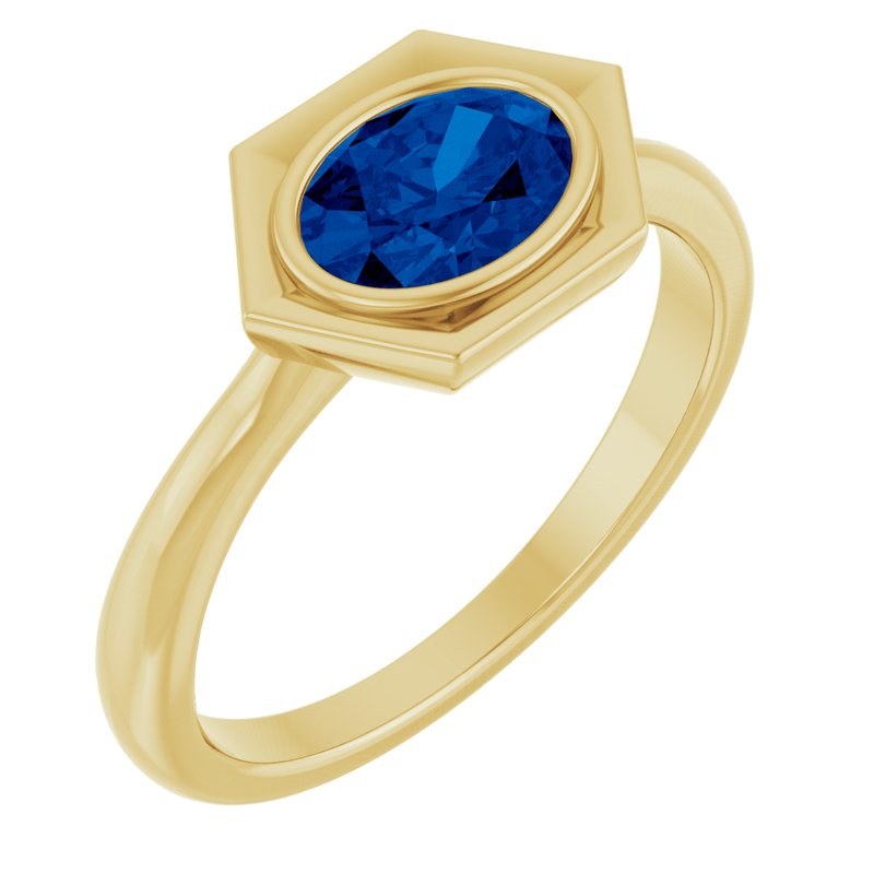 Bezel-Set Geometric Solitaire Ring