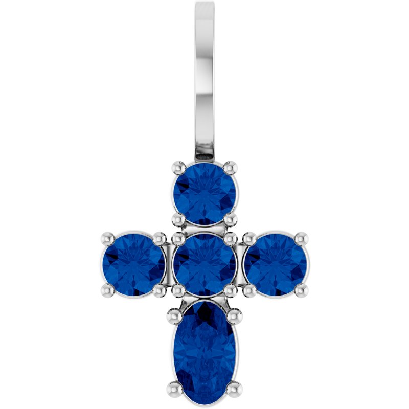 Accented Cross Charm/Pendant — Lab-Grown