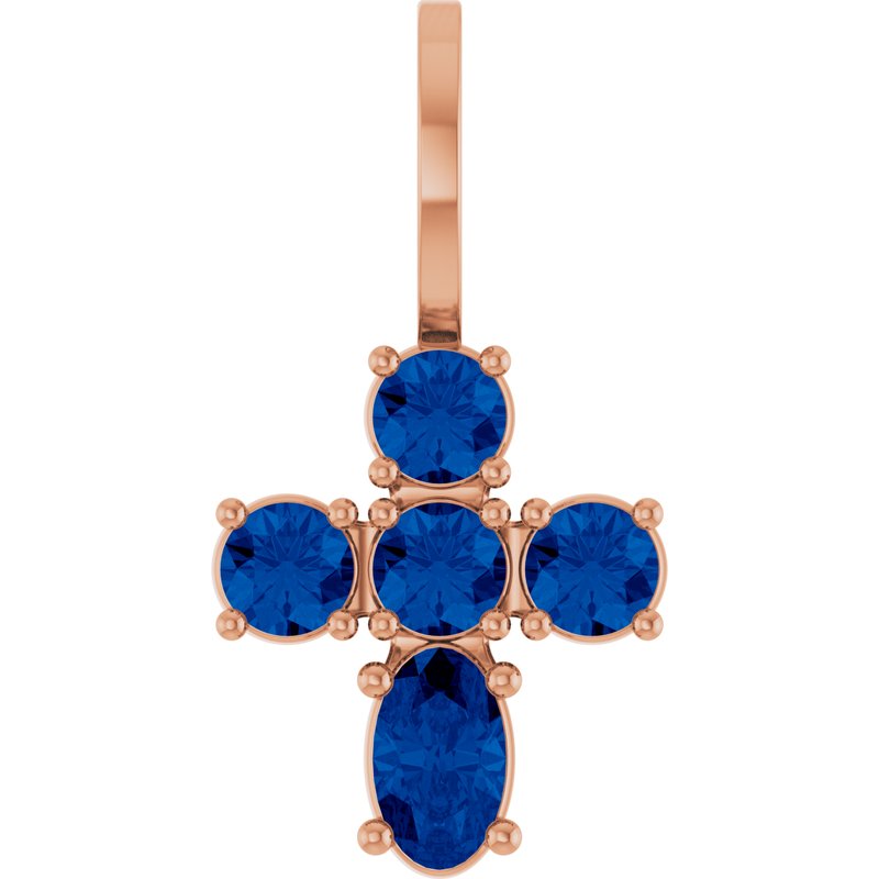 Accented Cross Charm/Pendant — Lab-Grown