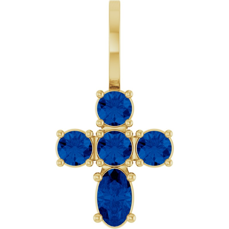 Accented Cross Charm/Pendant — Lab-Grown