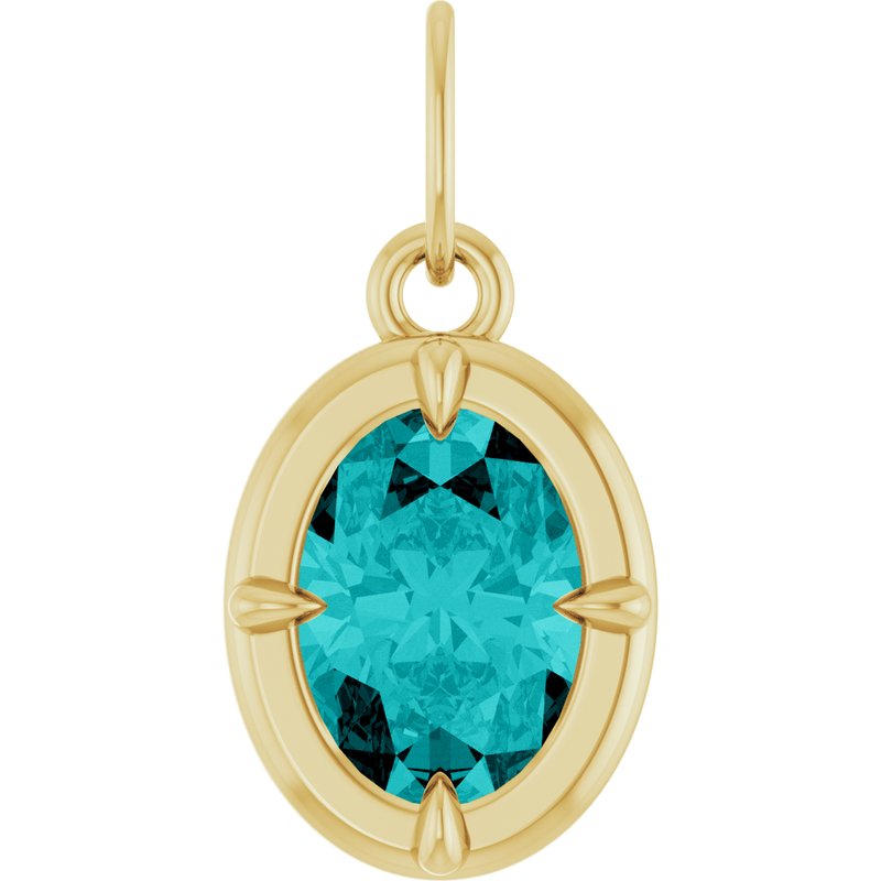Oval Claw-Prong Bezel-Style Charm/Pendant
