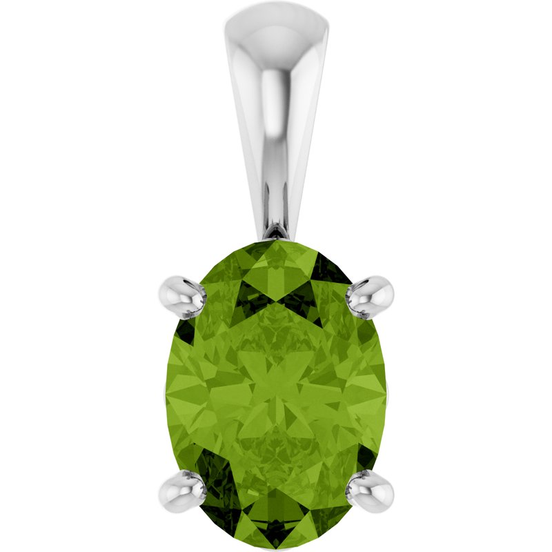 Oval 4-Prong Solitaire Necklace or Pendant