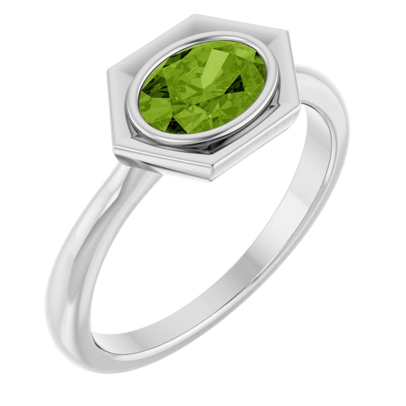 Bezel-Set Geometric Solitaire Ring