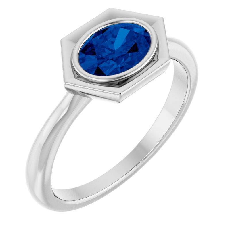 Bezel-Set Geometric Solitaire Ring