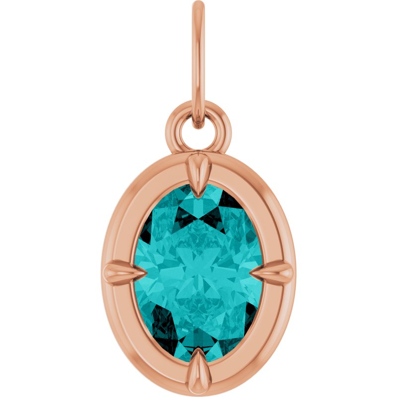Oval Claw-Prong Bezel-Style Charm/Pendant