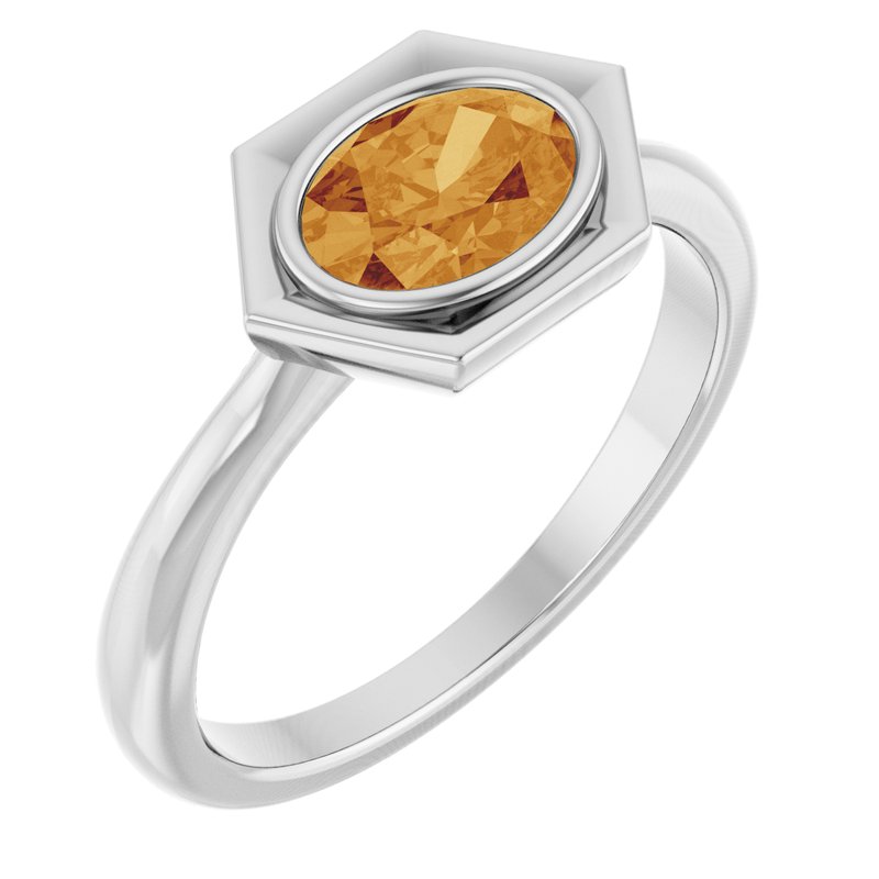 Bezel-Set Geometric Solitaire Ring