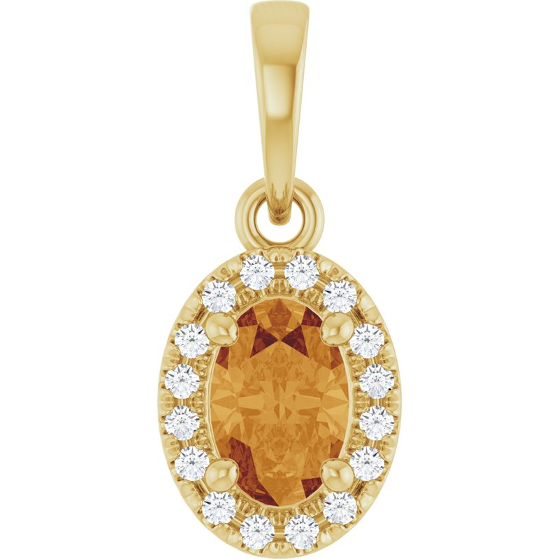 French-Set Halo-Style Pendant