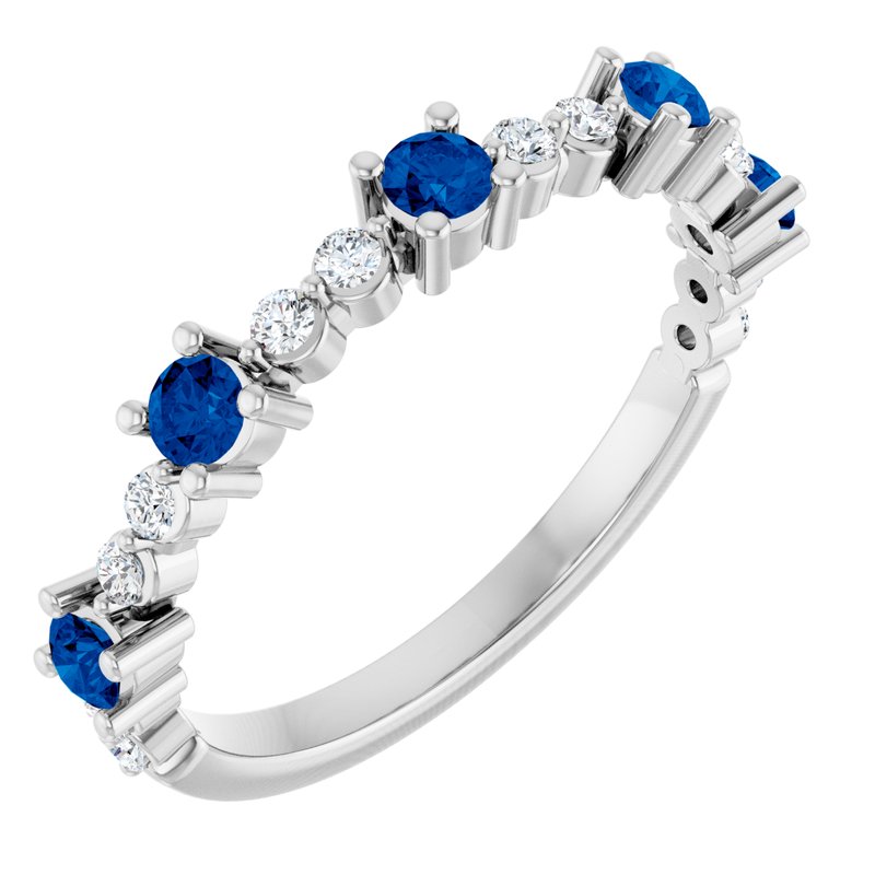 Accented Stackable Ring — Natural Diamond