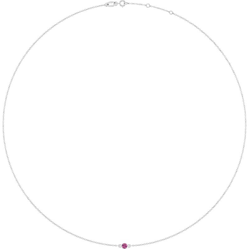 Bezel-Set Station Necklace — 16-18″