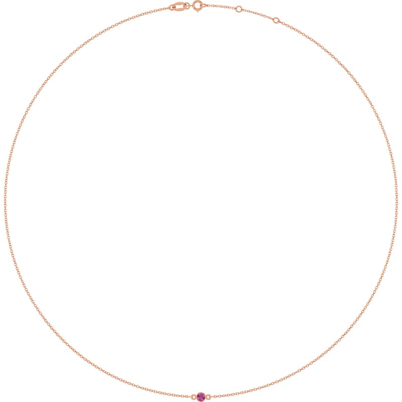 Bezel-Set Station Necklace — 16-18″