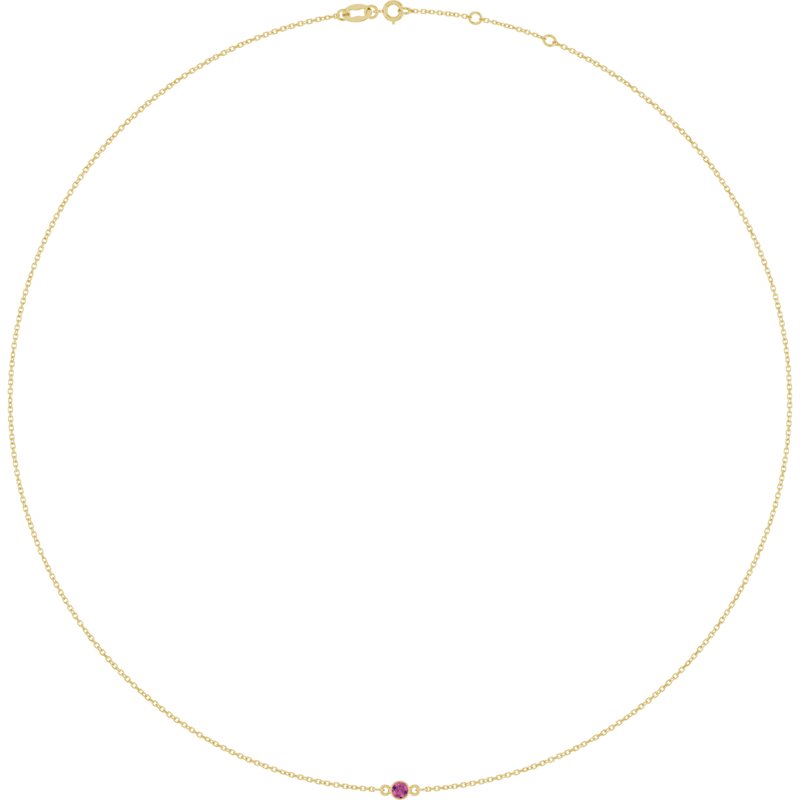 Bezel-Set Station Necklace — 16-18″