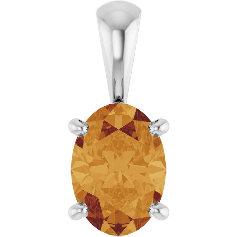 Oval 4-Prong Solitaire Necklace or Pendant
