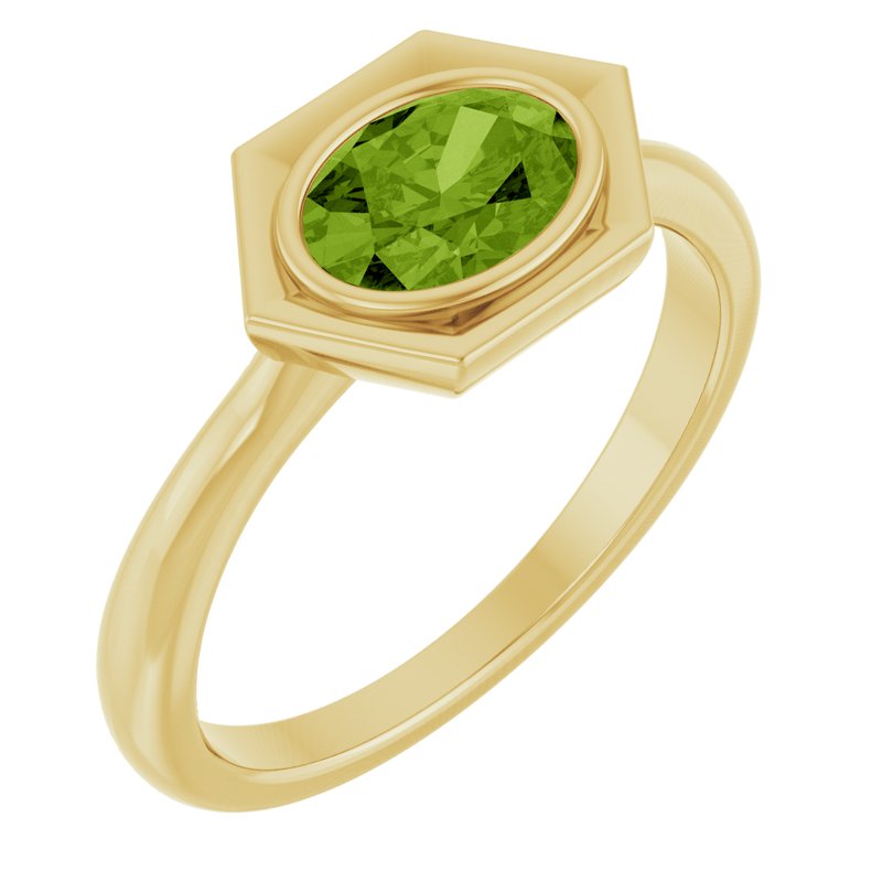 Bezel-Set Geometric Solitaire Ring