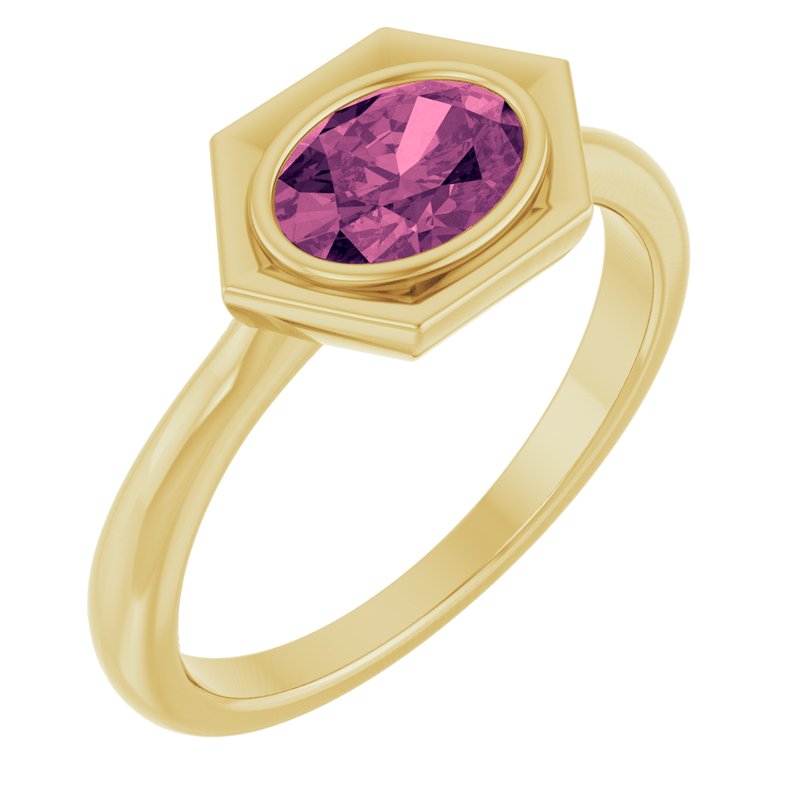 Bezel-Set Geometric Solitaire Ring