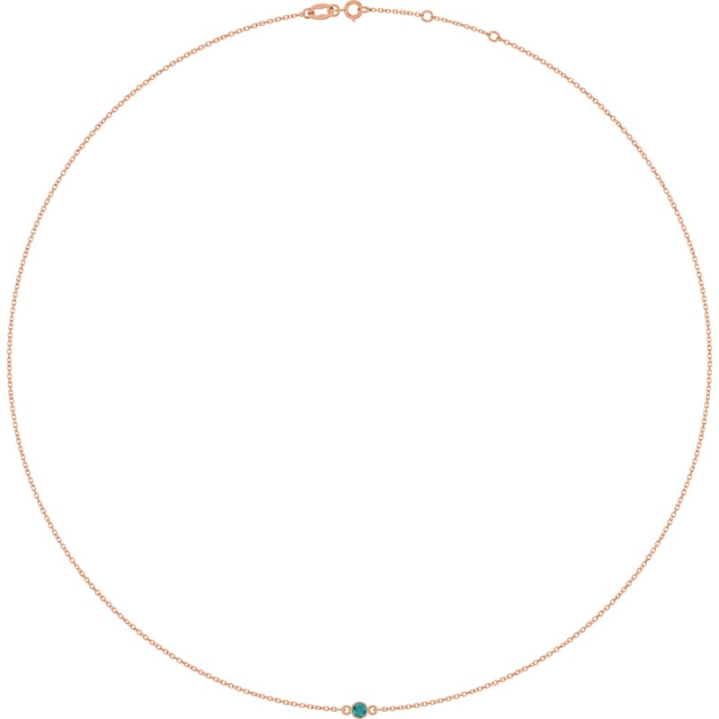 Bezel-Set Station Necklace — 16-18″