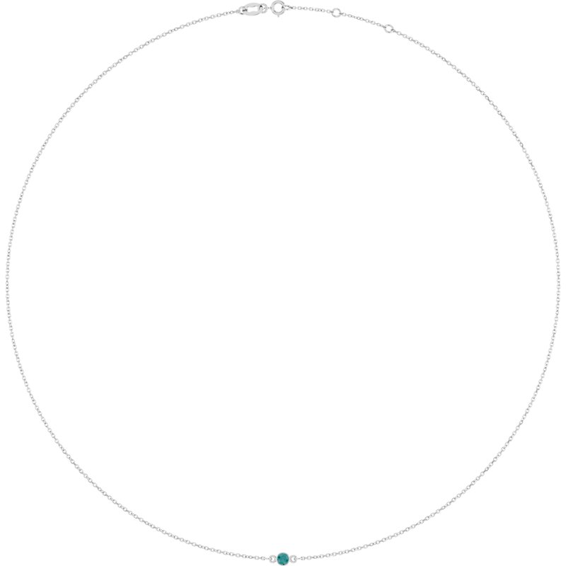 Bezel-Set Station Necklace — 16-18″