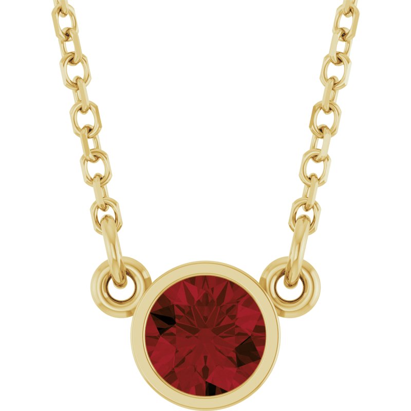 Bezel-Set Solitaire Birthstone Necklace