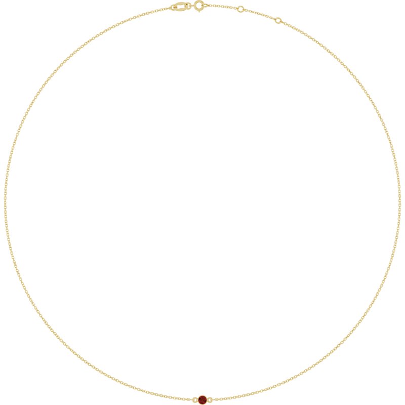 Bezel-Set Station Necklace — 16-18″
