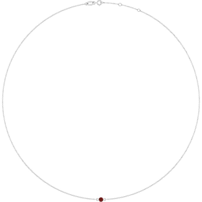 Bezel-Set Station Necklace — 16-18″