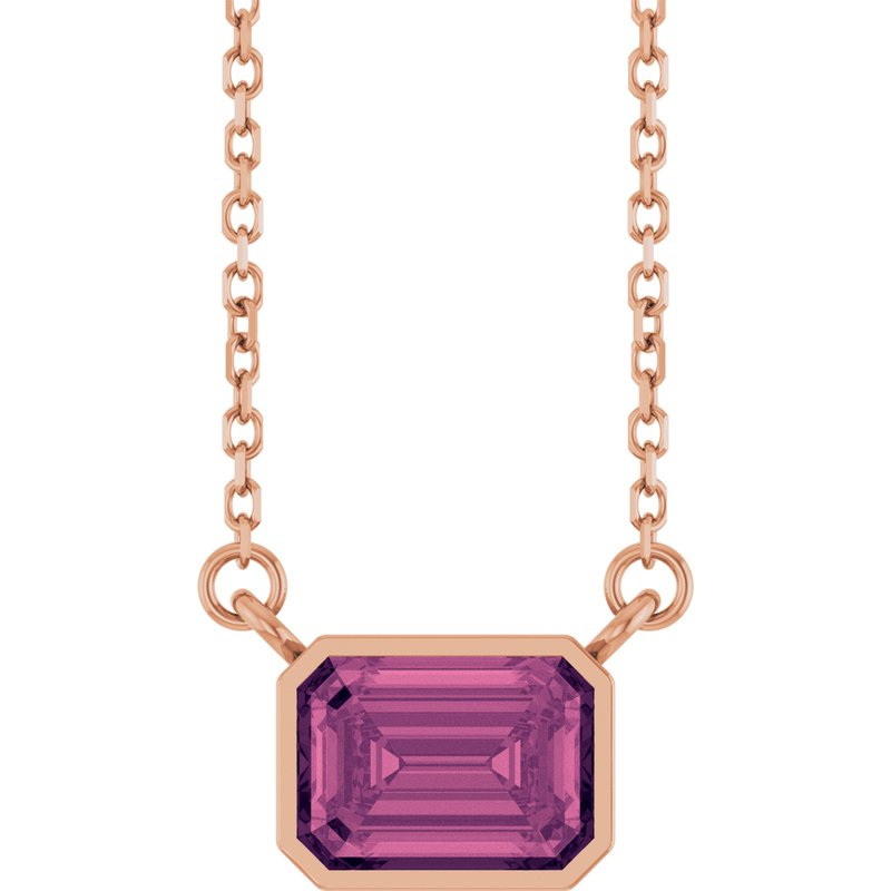 Bezel-Set Solitaire Necklace — 18″