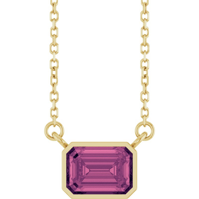 Bezel-Set Solitaire Necklace — 18″